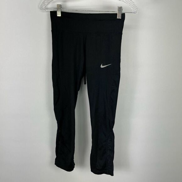Nike Power Sprinter Running Capri Crop Leggings Womens Small 884014 010 - Picture 1 of 9